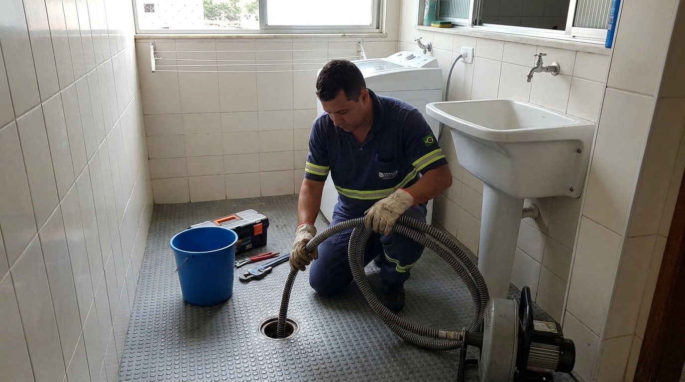 Desentupimento de ralo residencial em Catanduva‑SP